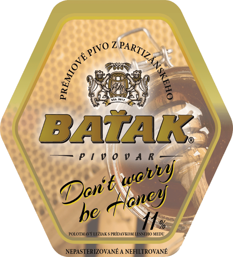 etiketa Don't worry be Honey 11% - Pivovar BAŤAK